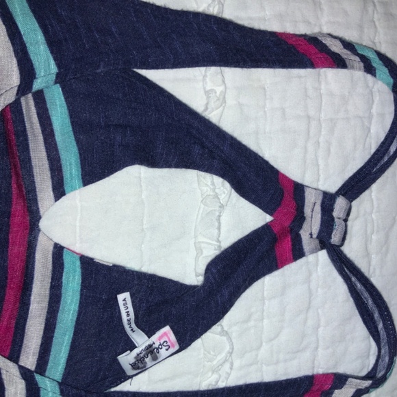 SPLENDID Tank Top Camisole Blue White Pink Striped Sleeveless Medium M U.S.A. - Picture 4 of 12